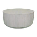 HomeRoots42 Rustic White Solid Wood Round Distressed Coffee Table - 42