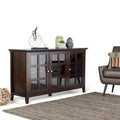 ARMADIO AMPIO 157 cm con CONTENITORE AMPIO in LEGNO MASSELLO in STILE TRANSITIONALE - 157 l x 46 p x 86 a cm