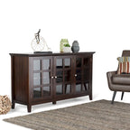 ARMADIO AMPIO 157 cm con CONTENITORE AMPIO in LEGNO MASSELLO in STILE TRANSITIONALE - 157 l x 46 p x 86 a cm