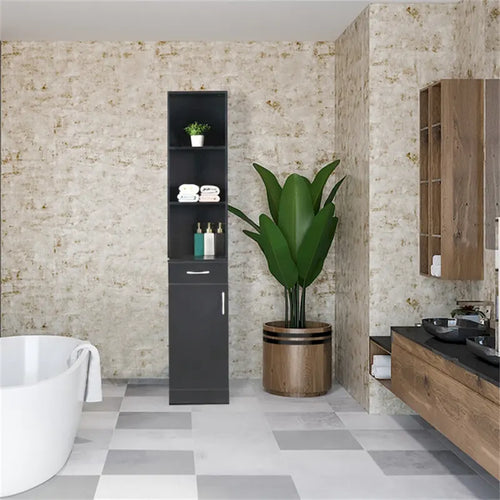 Mobile bagno alto con 1 anta, 1 cassetto e 3 scomparti